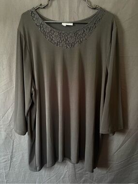 Catherines 3/4 sleeve Lace Scoop Neck Blouse
